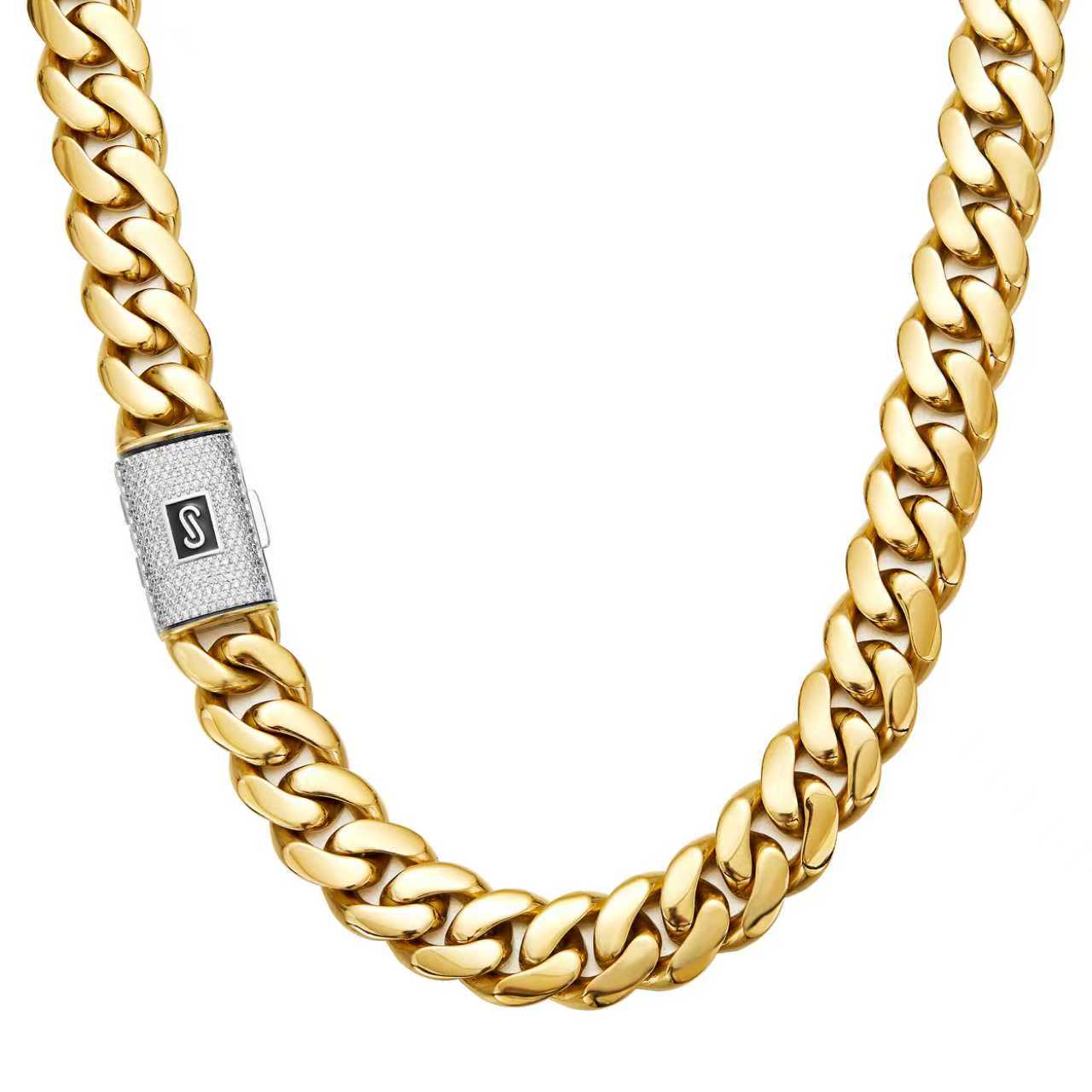 Men's Gold Cuban Link Chain & Bracelet Set – Premium Hip Hop Jewelry for Men
