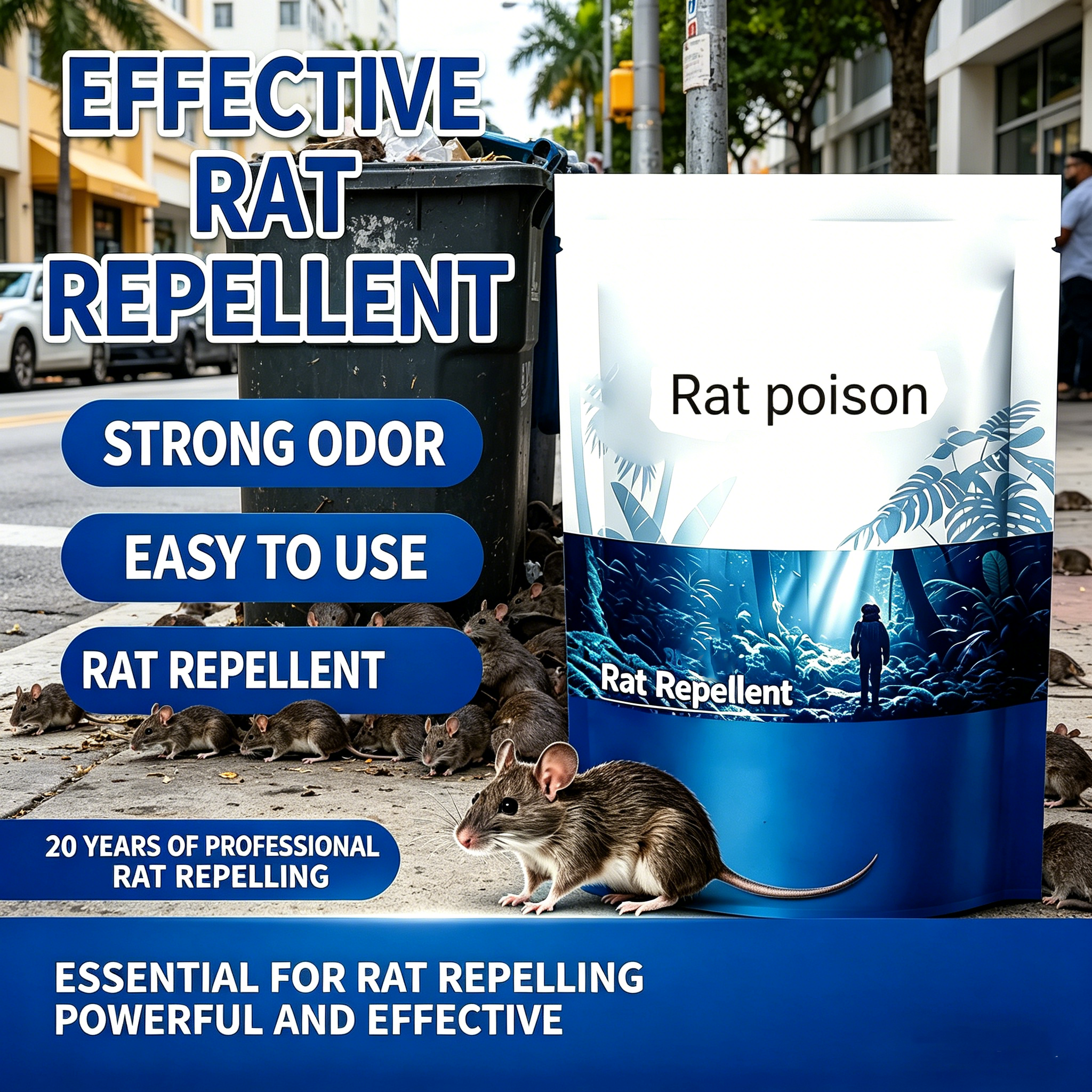 Effective Rat Repellent Pills | Pet & Kid Safe Rodent Repellent for Indoor & Outdoor Use | Long-Lasting Waterproof Mouse Deterrent for Home, Yard, Lawn, Garage