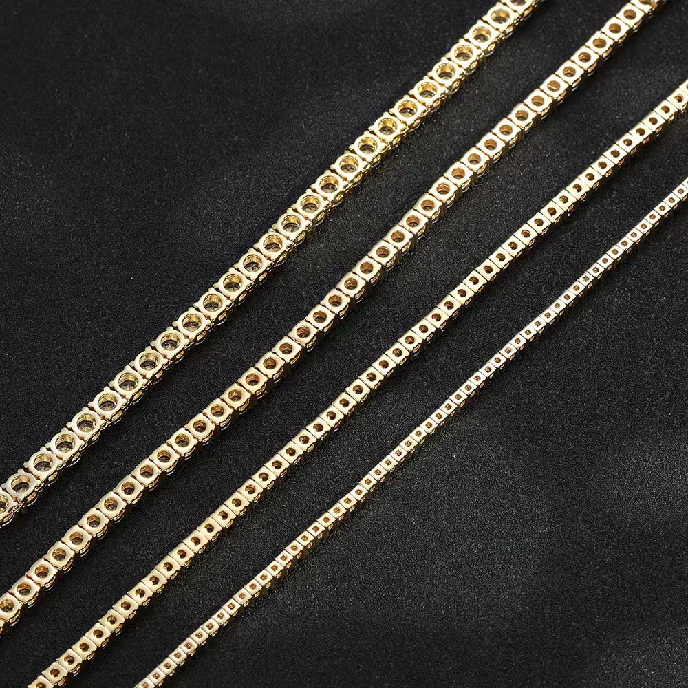 Necklace Hip Hop Tennis Chain Single Row Zircon Necklace Bracelet Tennis Necklace