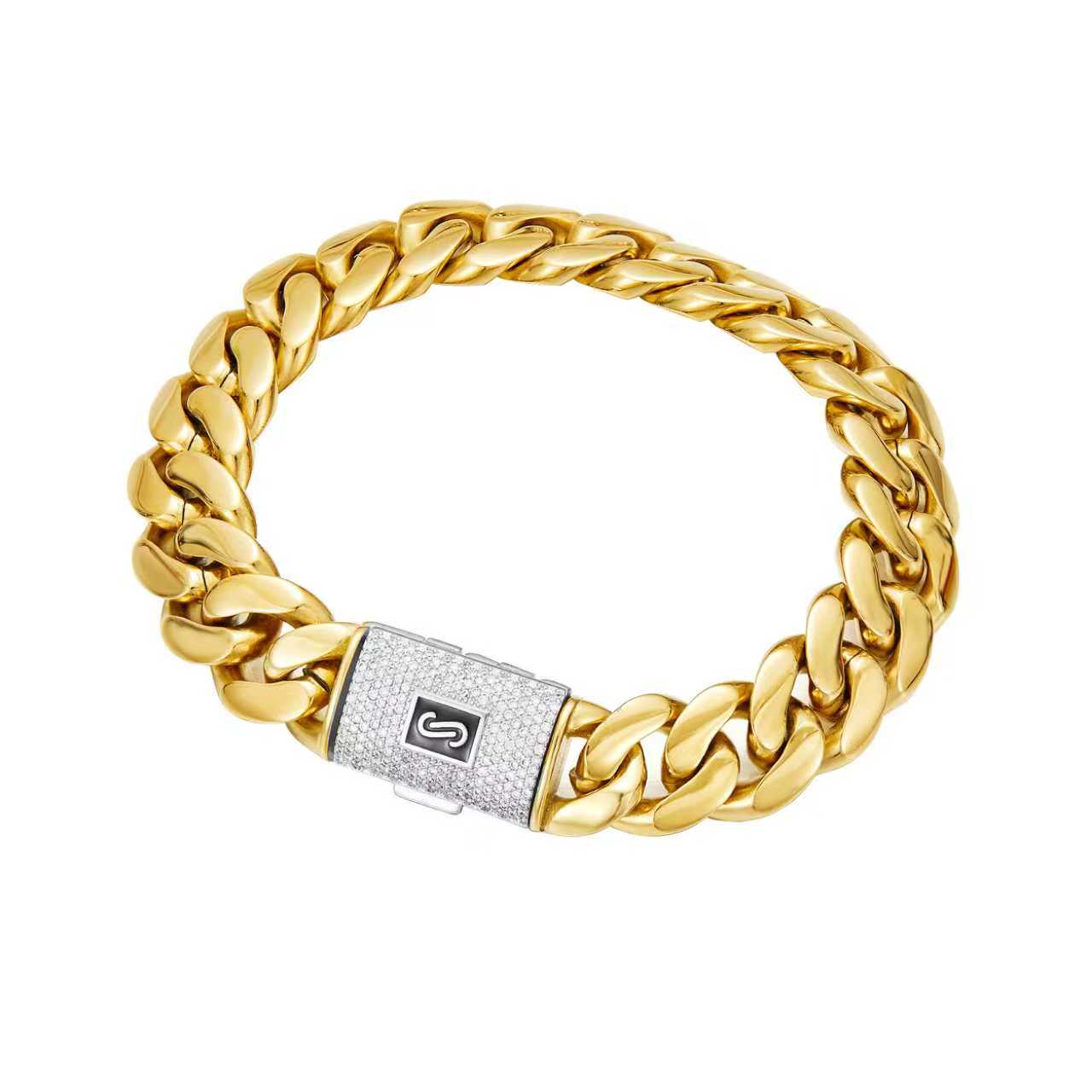 Men's Gold Cuban Link Chain & Bracelet Set – Premium Hip Hop Jewelry for Men