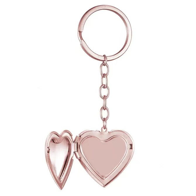 Custom Double Sided Swivel Heart Photo picture pendant necklace with free chain in Gold/Silver/Pink - 20.5 inch chain rhinestone bling day gift valentine unique jewelry