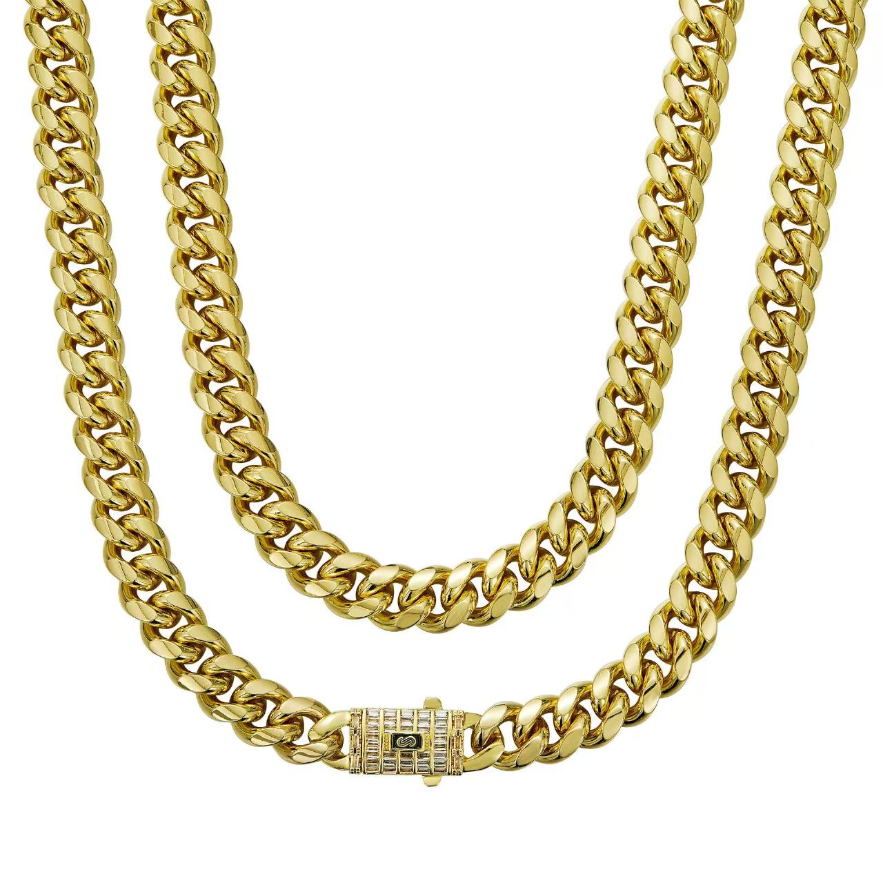 18MM Gold Cuban Link Chain Necklace for Men – Hip Hop Miami Curb Chain with Iced Box Clasp