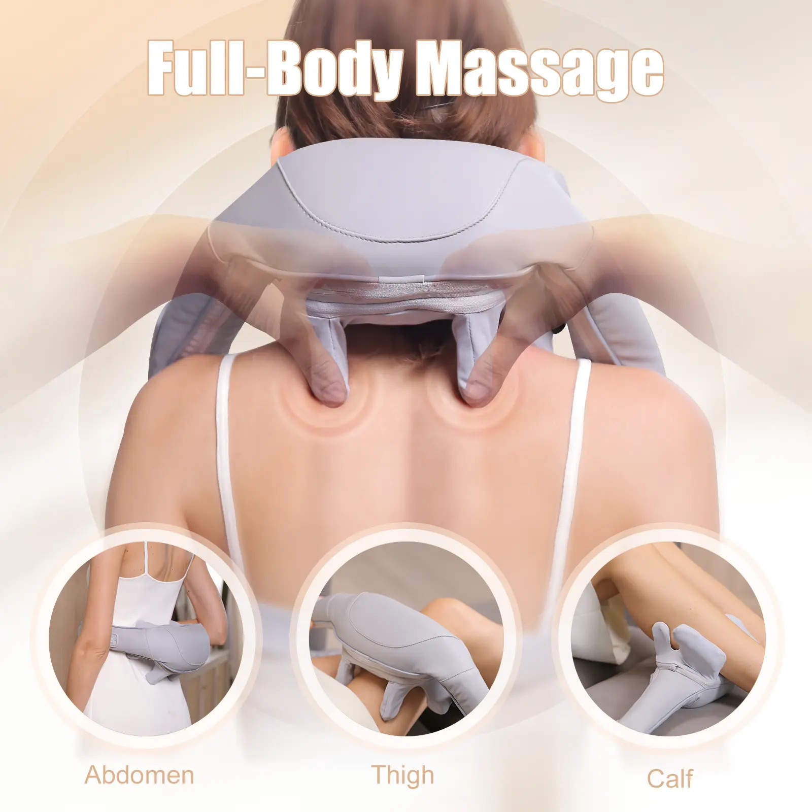 Cordless Neck and Shoulder Massager with Heat – 6D Deep Kneading Electric Massage Pillow for Neck, Back, Legs, and Full Body Relaxation – Perfect for Home, Office and Car. Gifts for Mom, Friends and Wife Birthday Gift