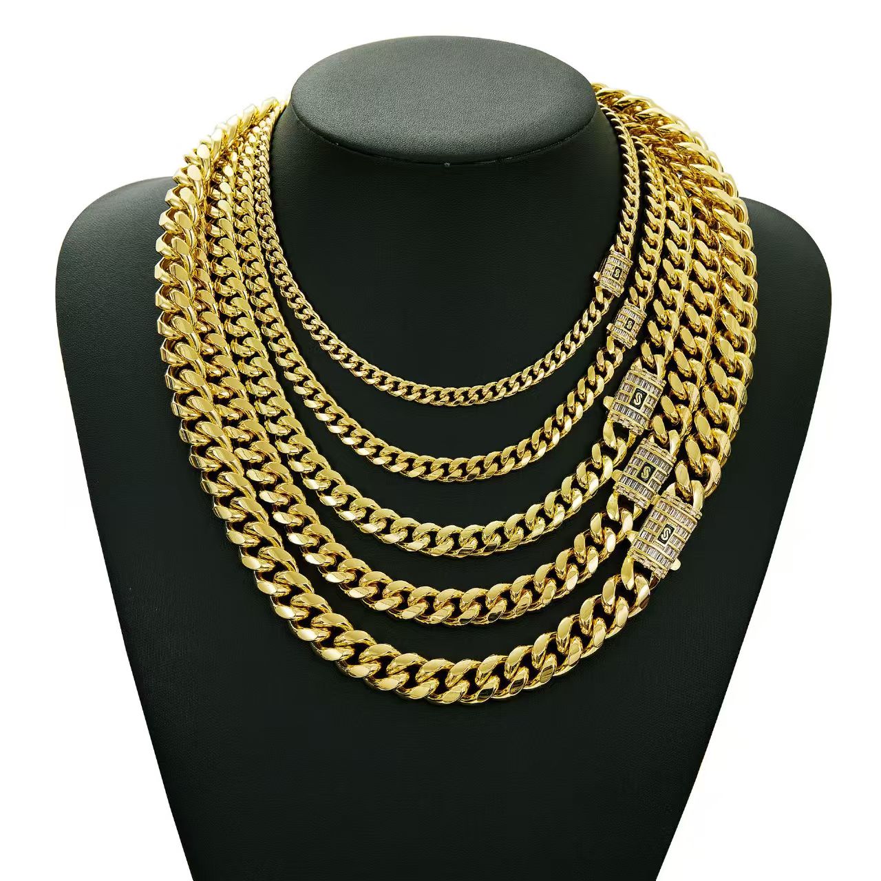 18MM Gold Cuban Link Chain Necklace for Men – Hip Hop Miami Curb Chain with Iced Box Clasp