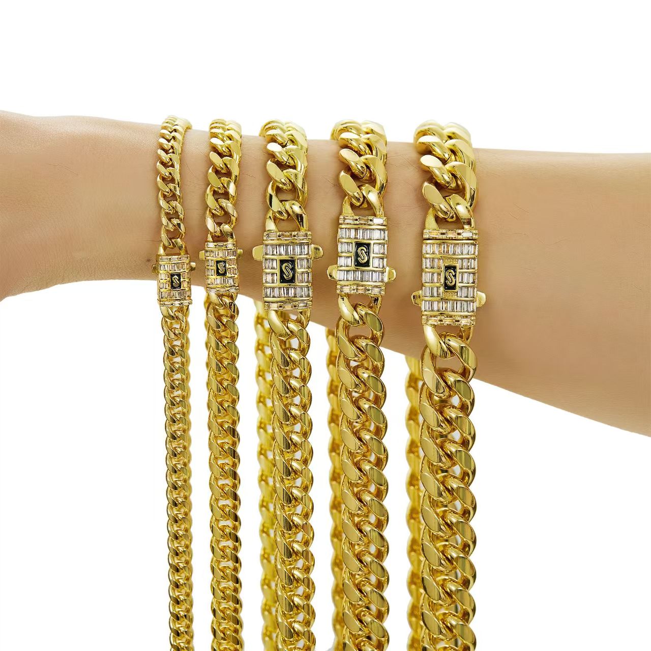 18MM Gold Cuban Link Chain Necklace for Men – Hip Hop Miami Curb Chain with Iced Box Clasp