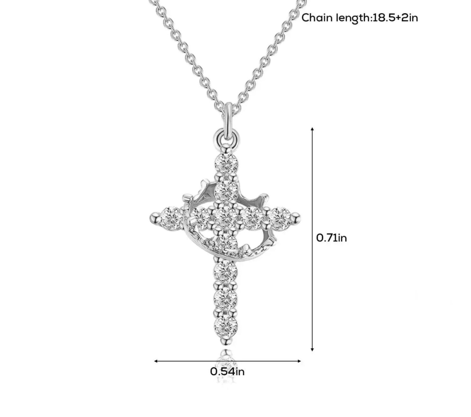 Easter Gifts Upgraded Crown Cross Necklace for Women, Crown Cross Pendant Necklace, Non-Tarnish Faith Jewelry for Women, Christian Religious Gifts for Her