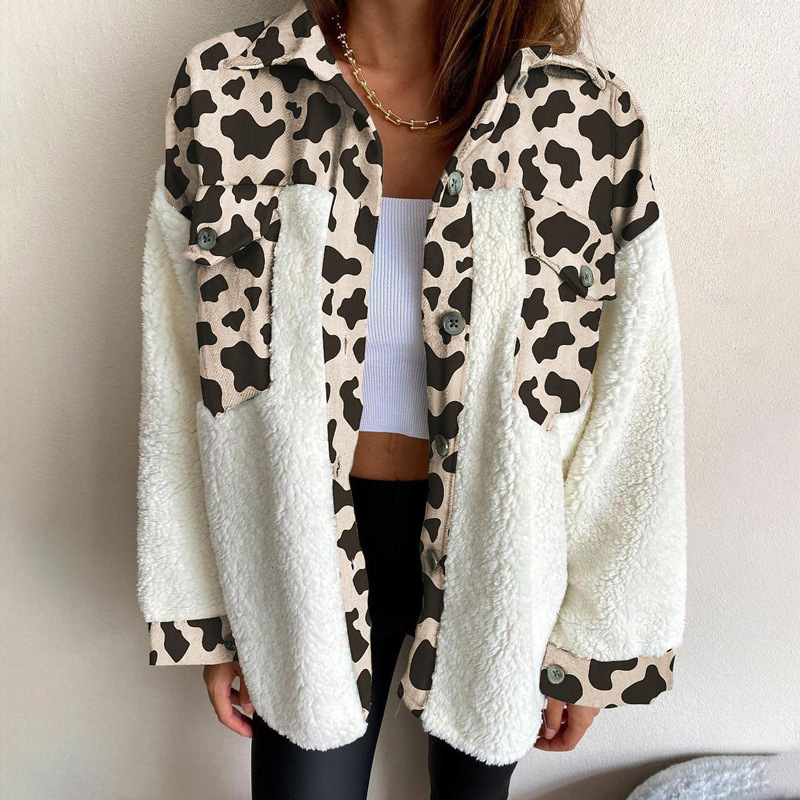 Women's Plaid Sherpa Jacket – Cozy Contrast Design for Everyday Wear