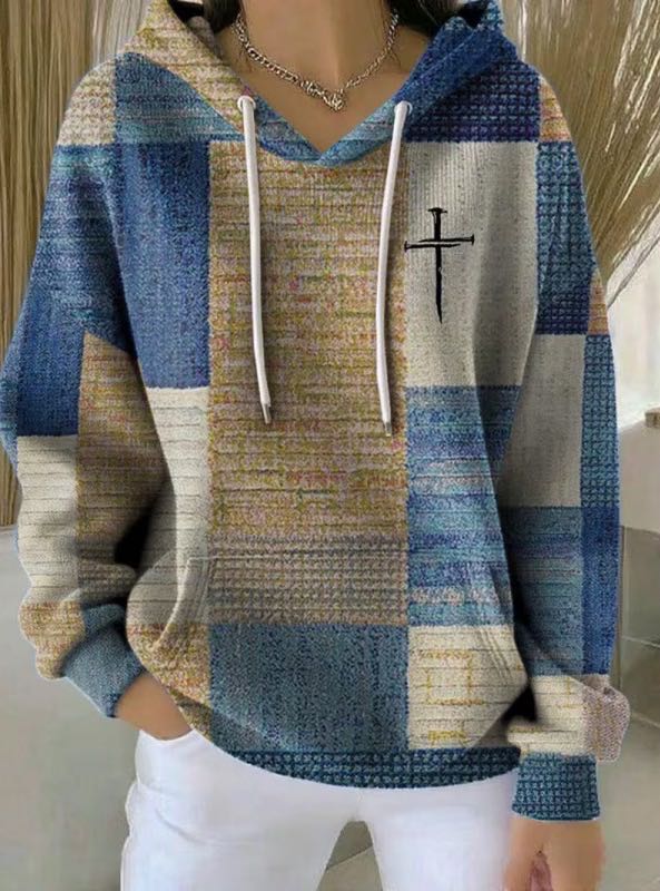 Women's Floral Graphic Hoodie – Cozy Pullover Sweatshirt with Vintage Print for Everyday Wear
