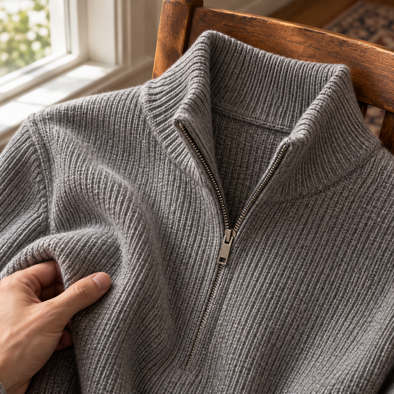 Close view of garment detail