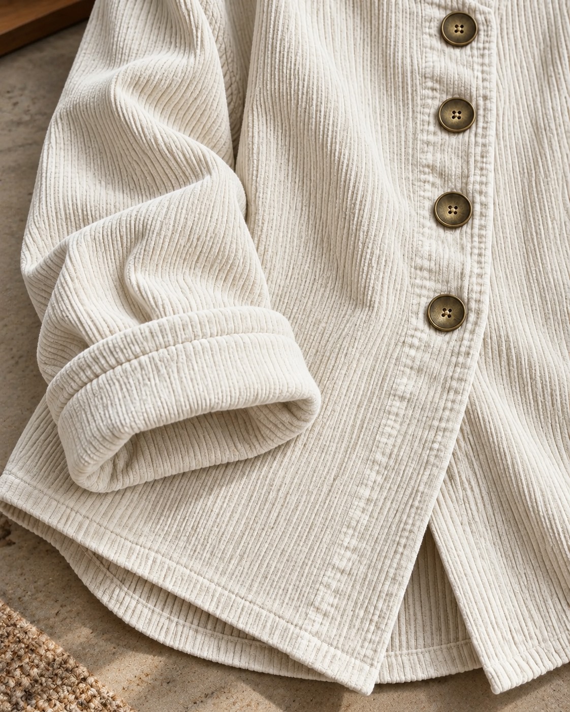 Texture from sleeve to hem.