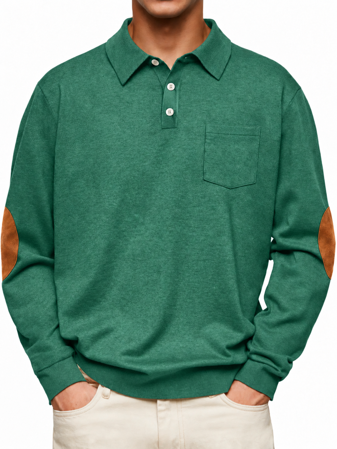 Forest Green original pocket polo with elbow patches