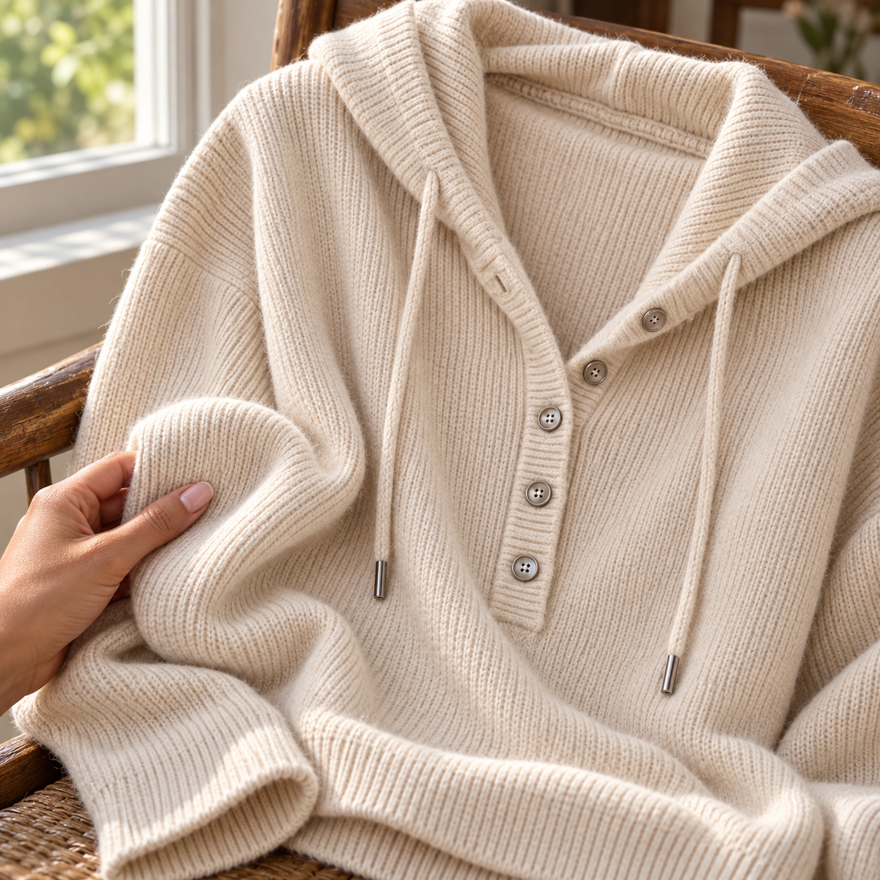 Close view of garment detail