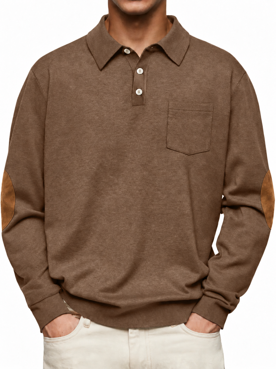 Coffee original pocket polo with elbow patches