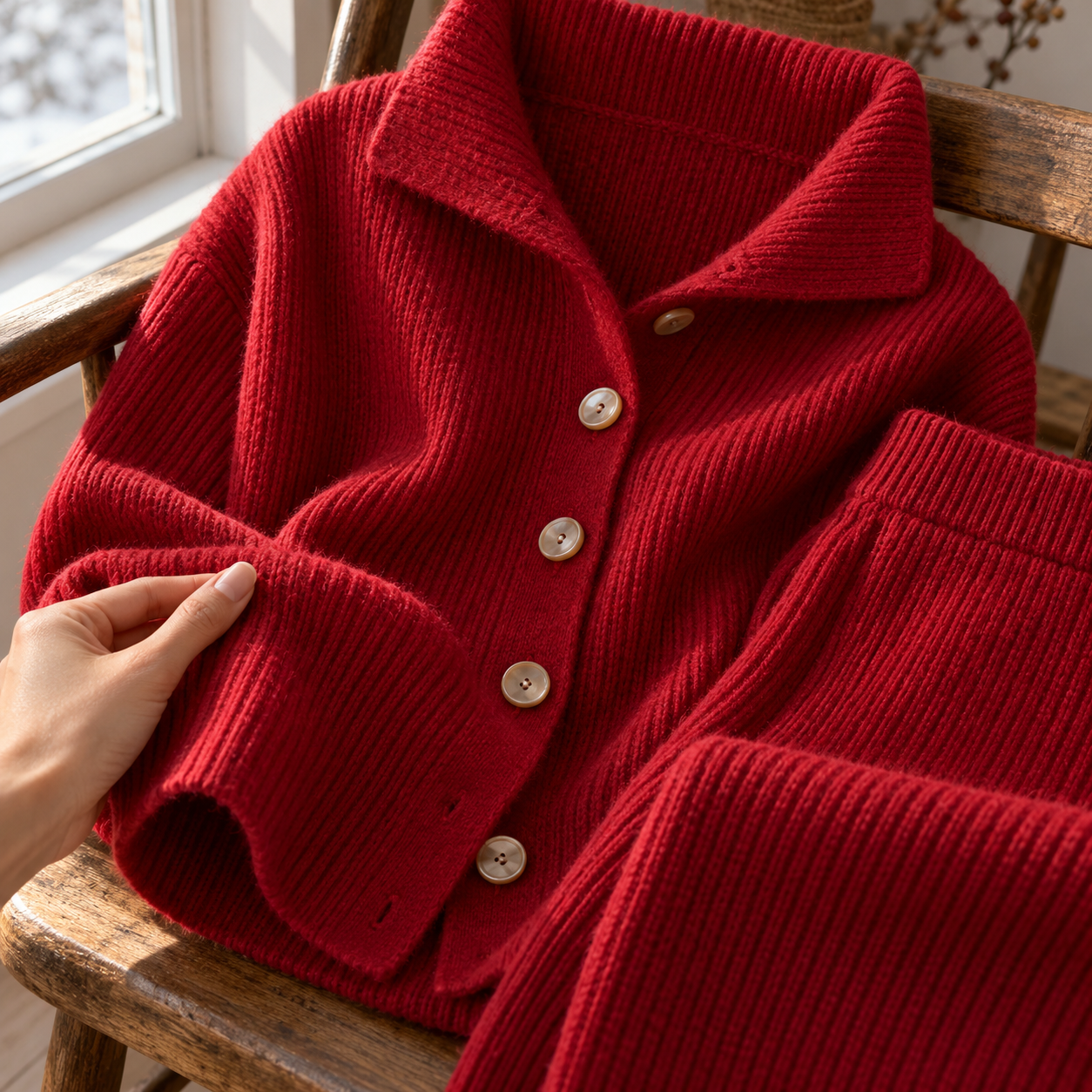 Close view of garment detail