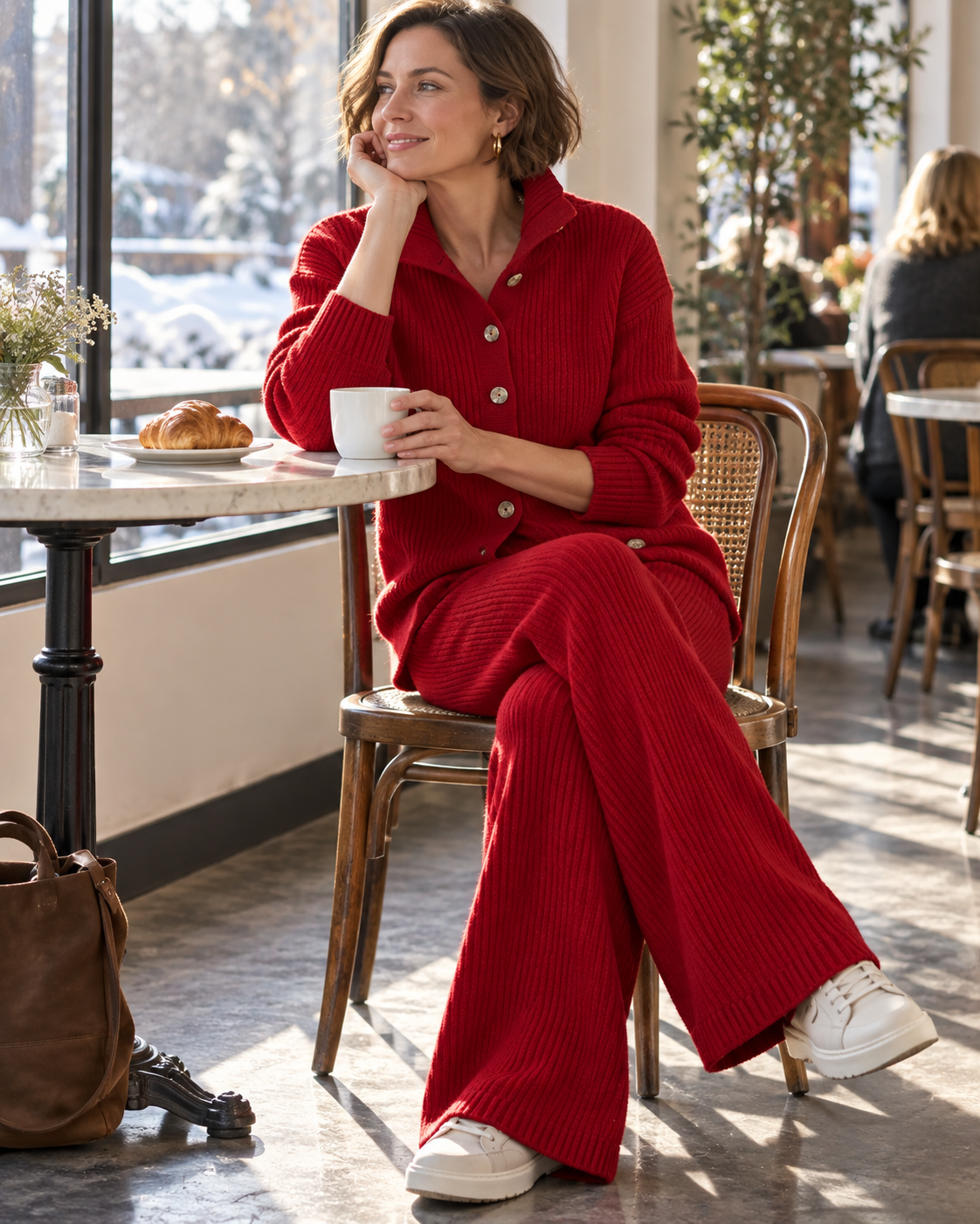 A rhythm in ribbed knit.