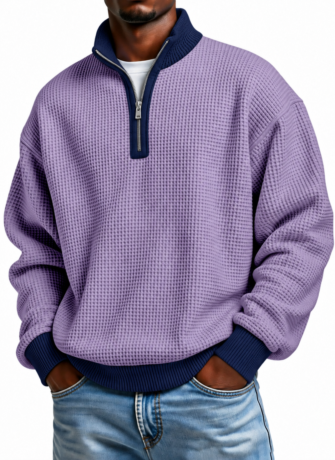 Lavender Purple original quarter-zip sweater