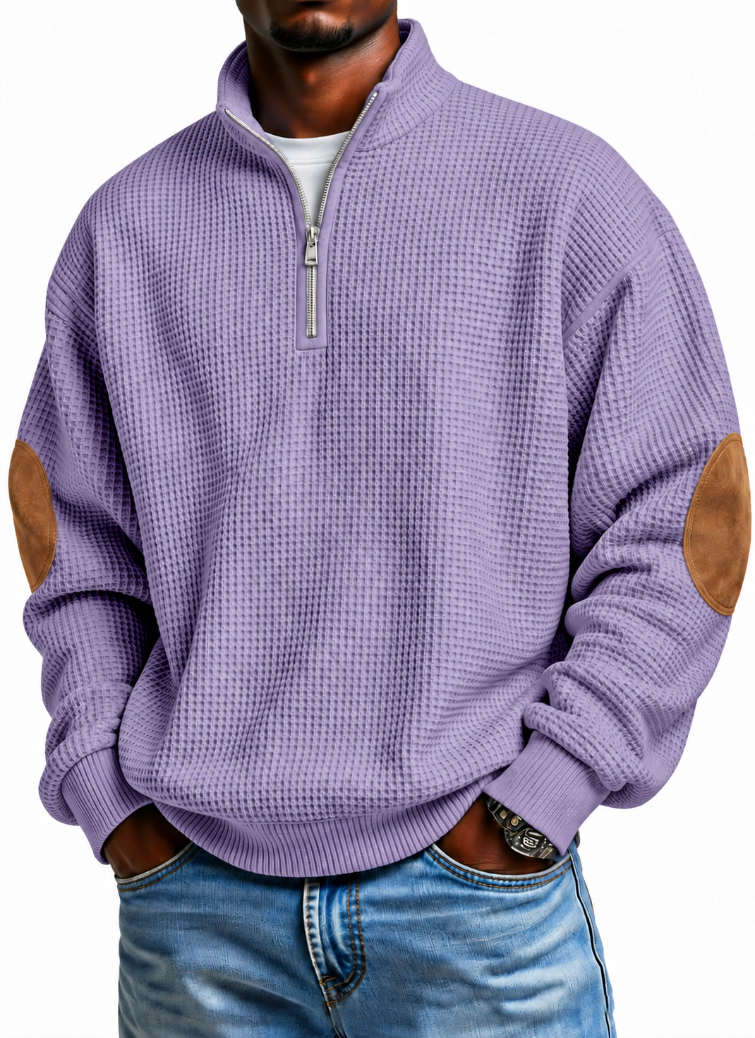 Lavender Purple original elbow-patch quarter-zip color image