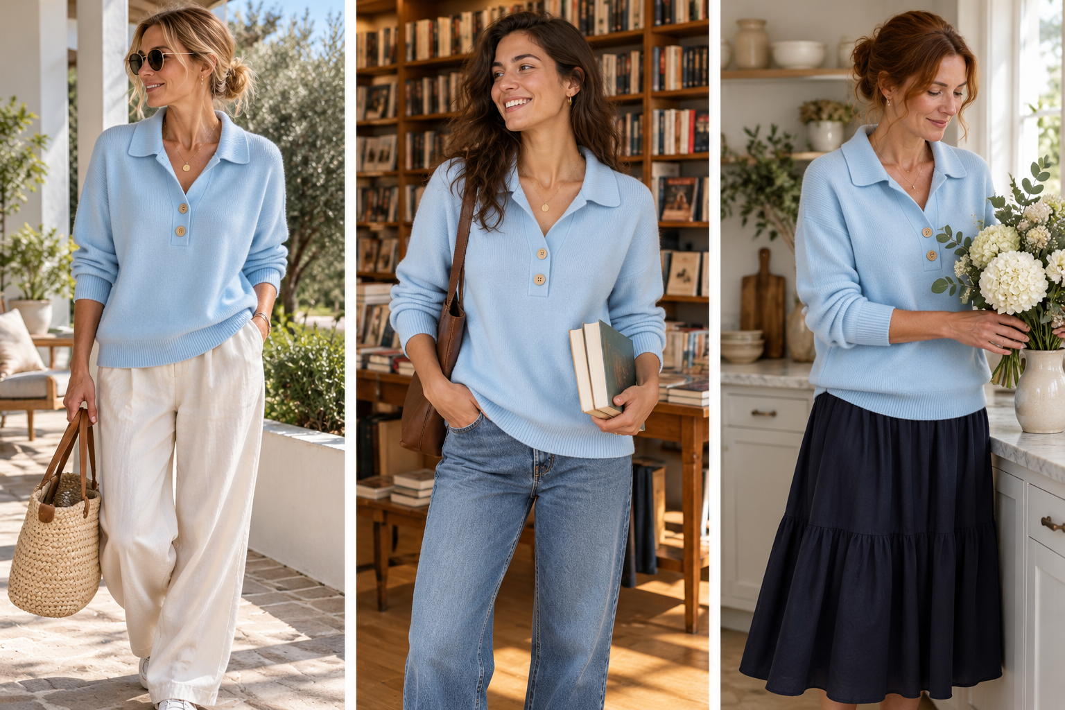 With light trousers styling photograph