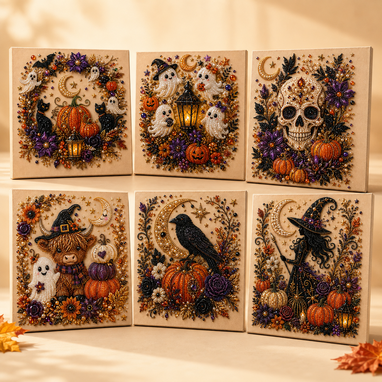 🔥 Last Day 49% OFF – 👻✨ Halloween Pearl Art DIY Kit – Turn Tiny Pearls into Spooky-Cute Magic