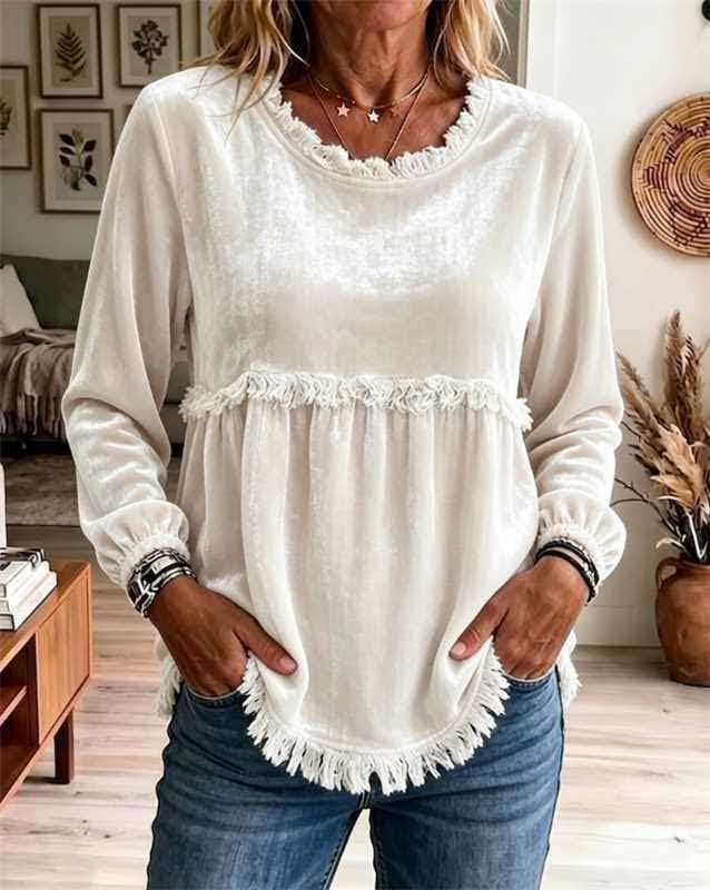 🌼 SunEase™ Frayed Soft Pullover Top
