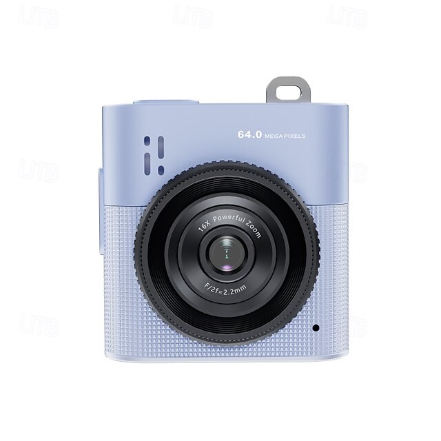 64MP Mini Keychain Digital Camera | 16X Zoom Palm-Sized Travel Camera for Landscape Photography