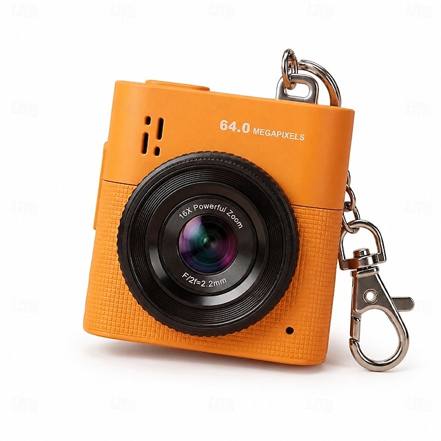 64MP Mini Keychain Digital Camera | 16X Zoom Palm-Sized Travel Camera for Landscape Photography