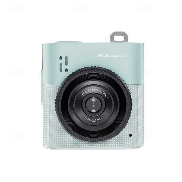 64MP Mini Keychain Digital Camera | 16X Zoom Palm-Sized Travel Camera for Landscape Photography