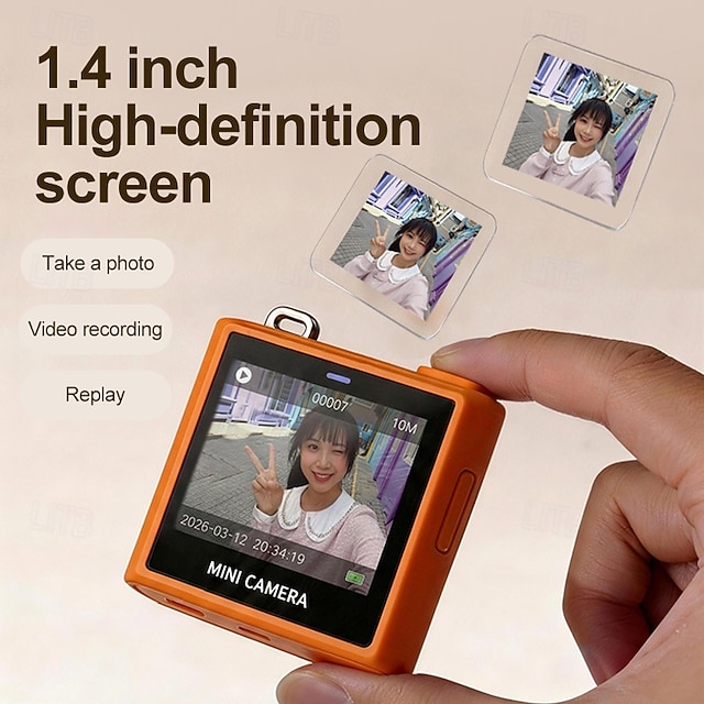 64MP Mini Keychain Digital Camera | 16X Zoom Palm-Sized Travel Camera for Landscape Photography