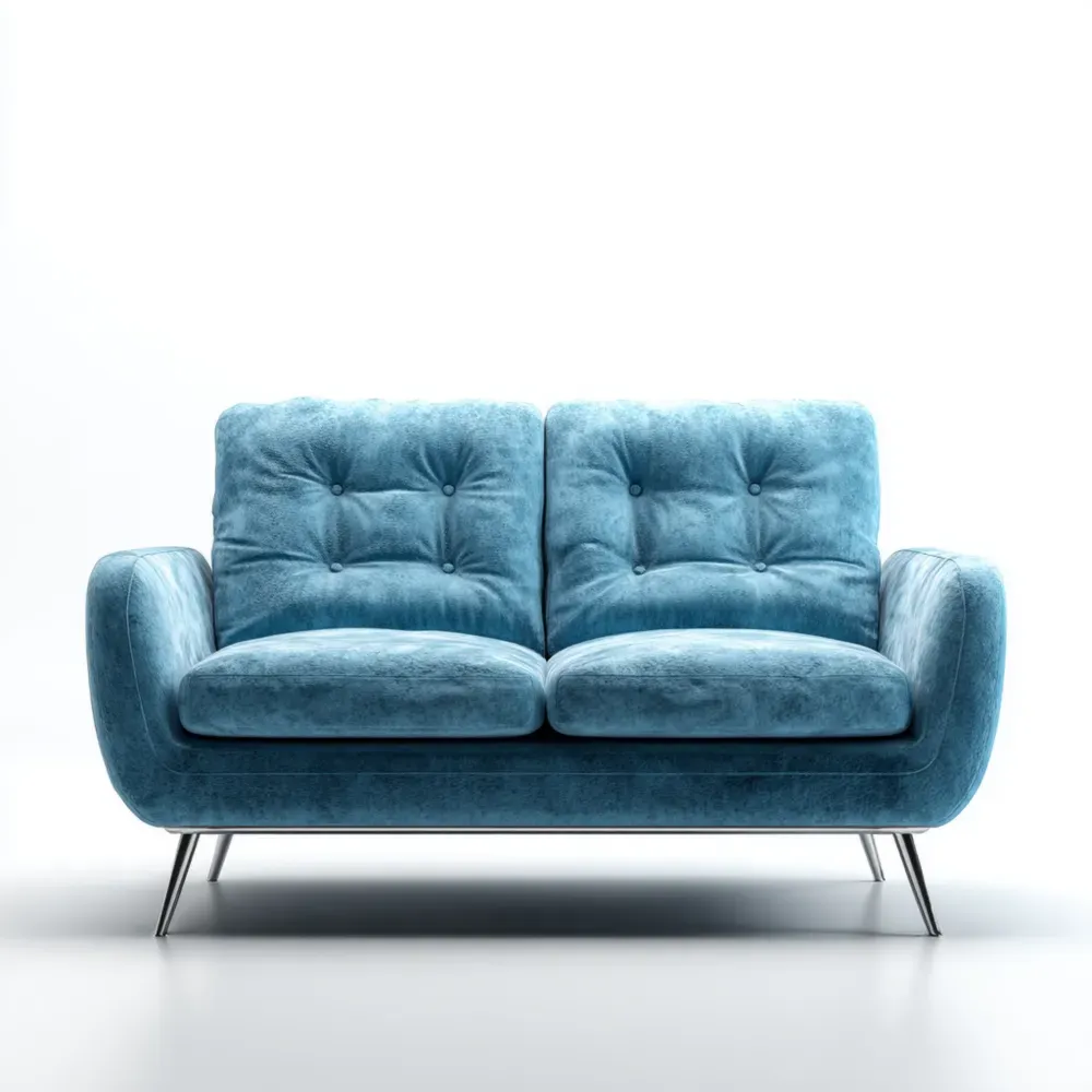 Sofá de dos plazas Terciopelo 150x90x85 cm - Azul - Diseño Moderno