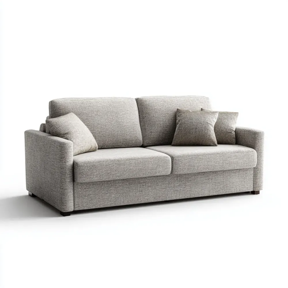 Sofá de tres plazas 200x90x85 cm Tela – Gris Claro – Diseño Moderno