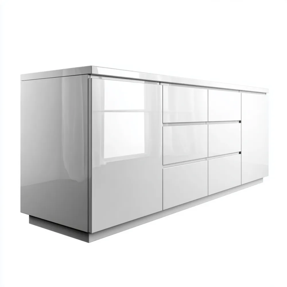 Aparador Lacado en Blanco 150x45x80 cm – Diseño Moderno