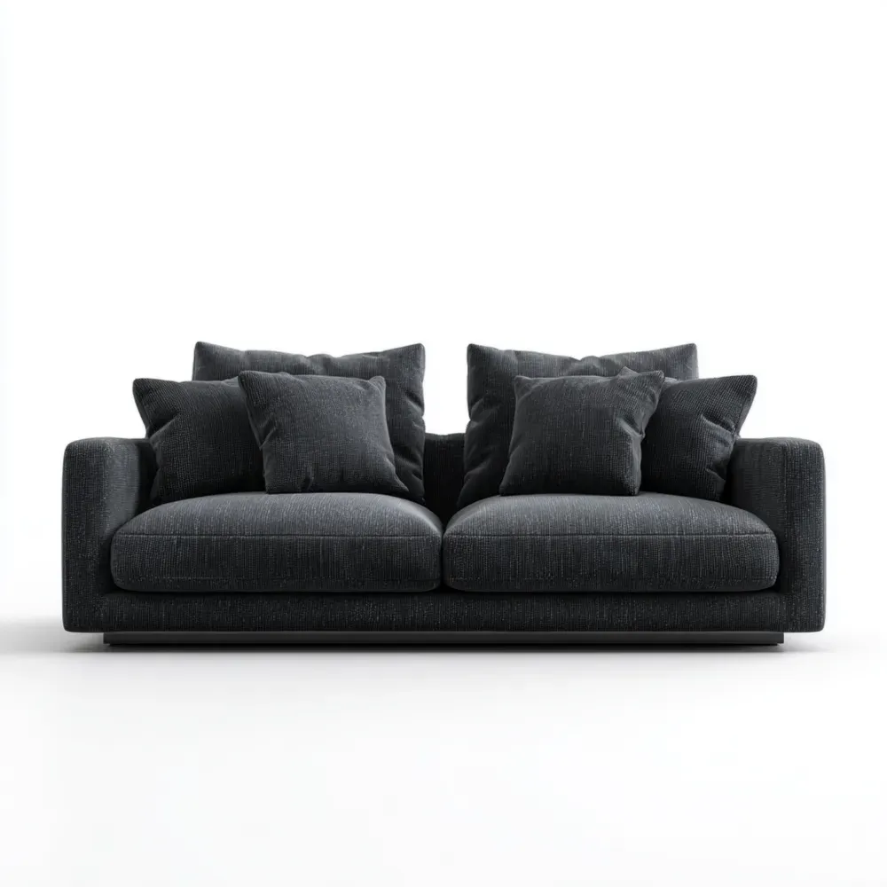 Sofá de Tela 200x100x85 cm - Negro - Diseño Contemporáneo