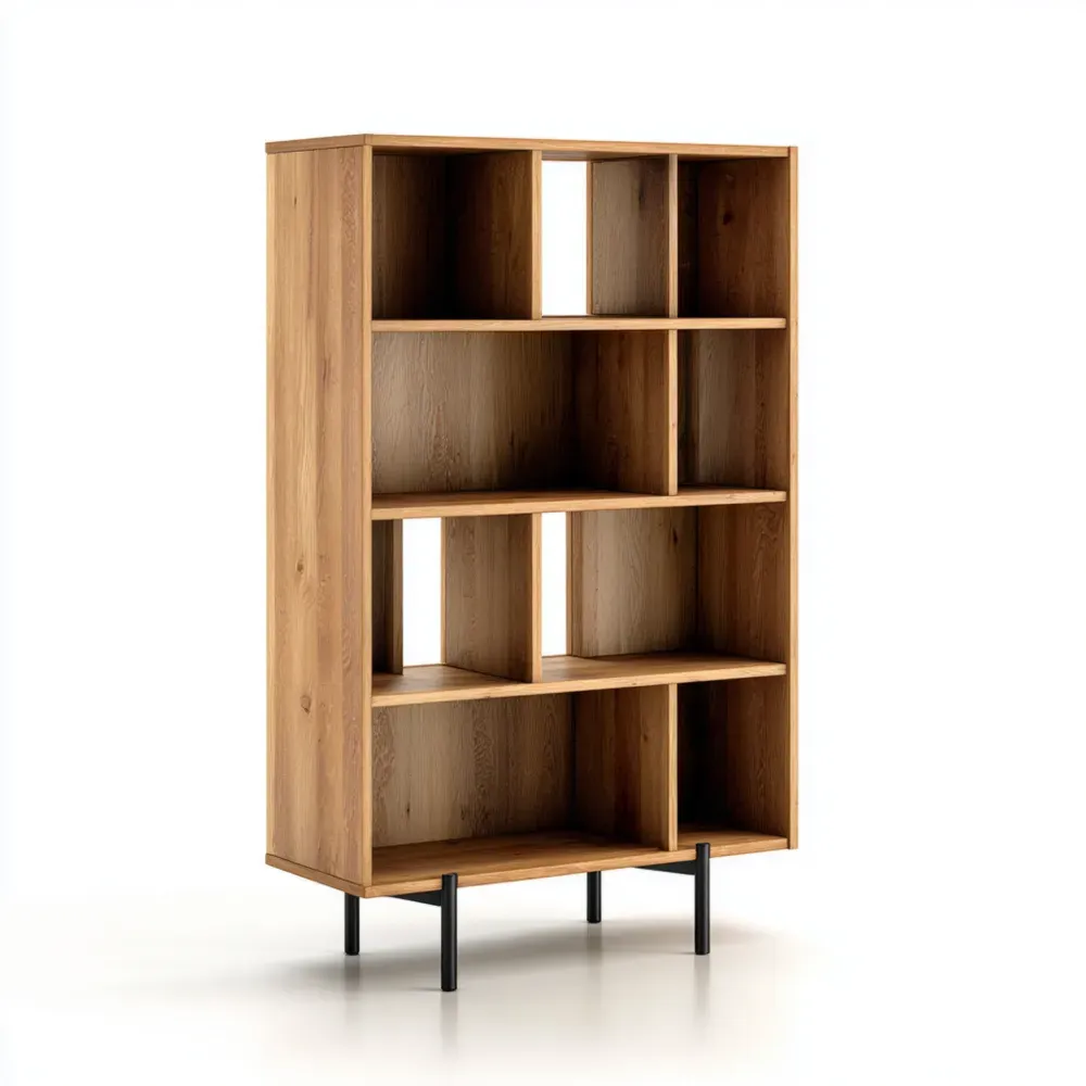 Estantería de madera 180x120x35 cm – Roble – Diseño moderno