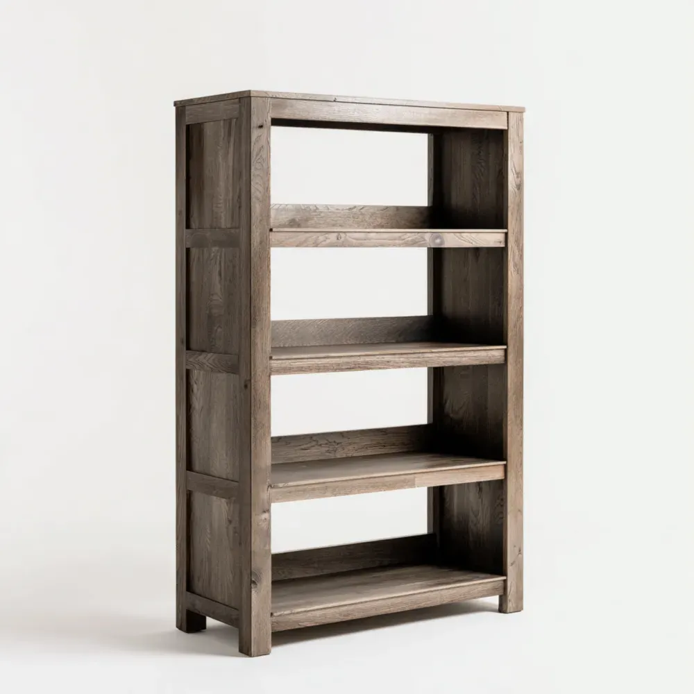 Estantería de madera de roble 150x80x30 cm - Marrón - Diseño clásico