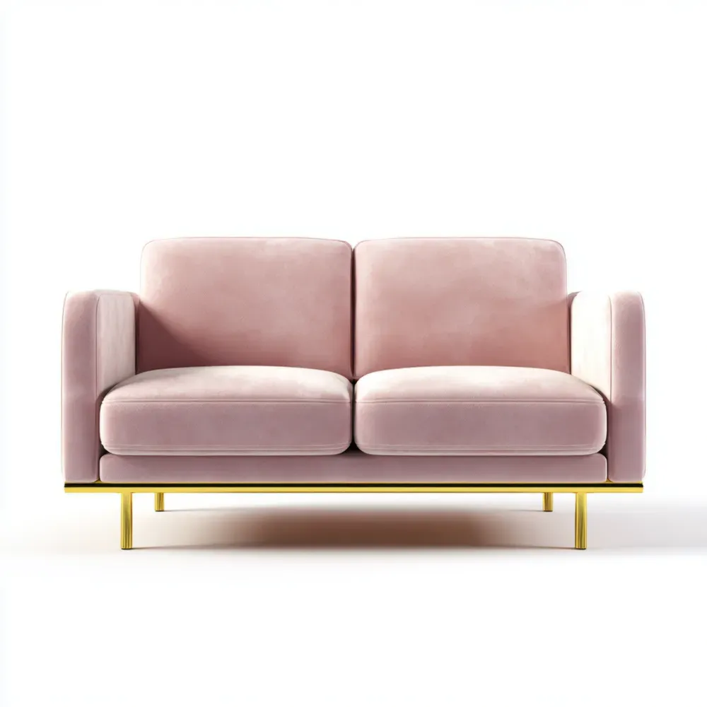 Sofá de Terciopelo 150x80x70 cm - Rosa - Diseño Moderno