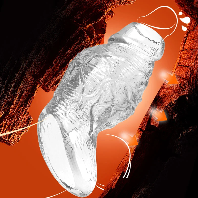 5.62" x 2.55" Transparent Penis Sleeve with Exposed Glans (Thickening)