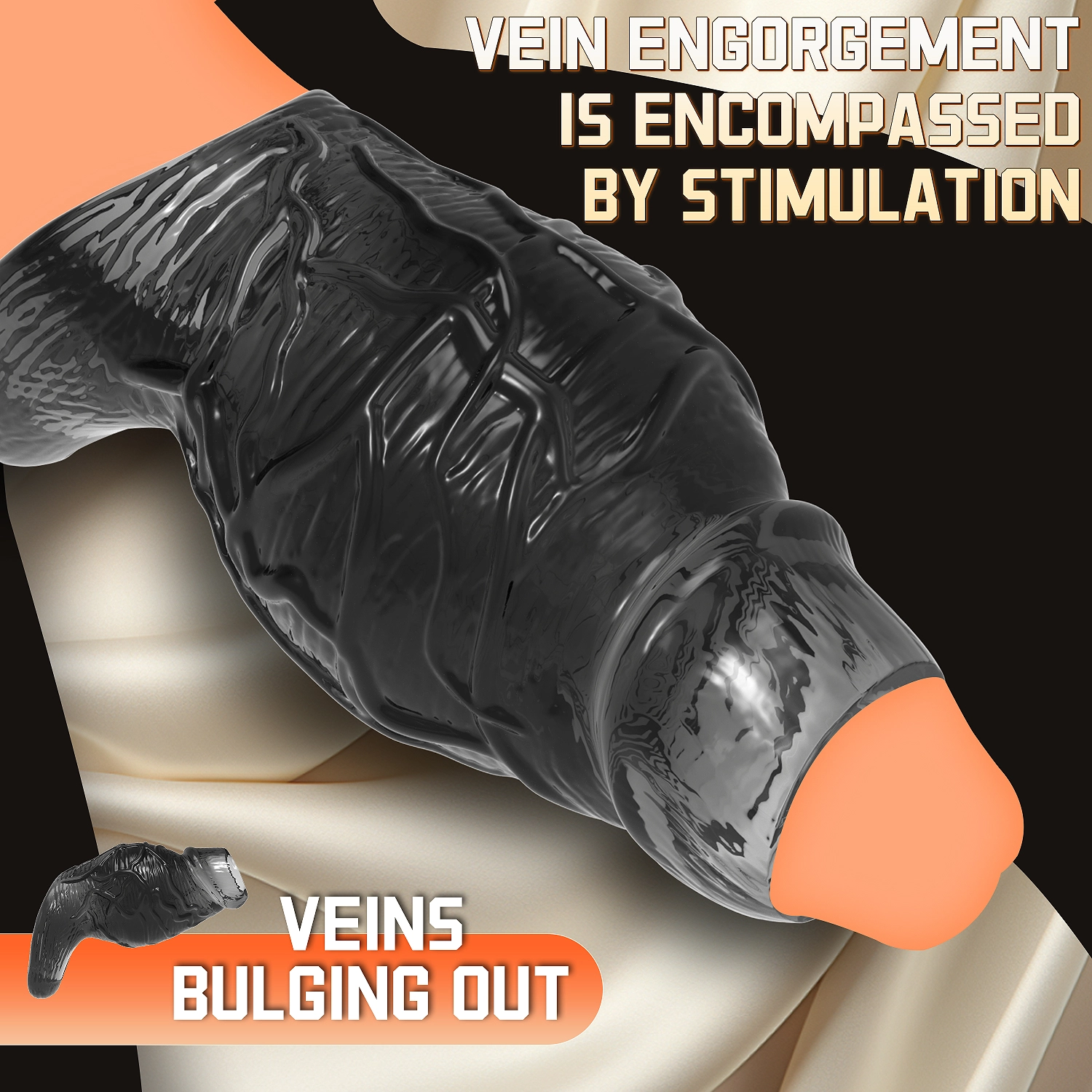 5.62" x 2.55" Transparent Penis Sleeve with Exposed Glans (Thickening)