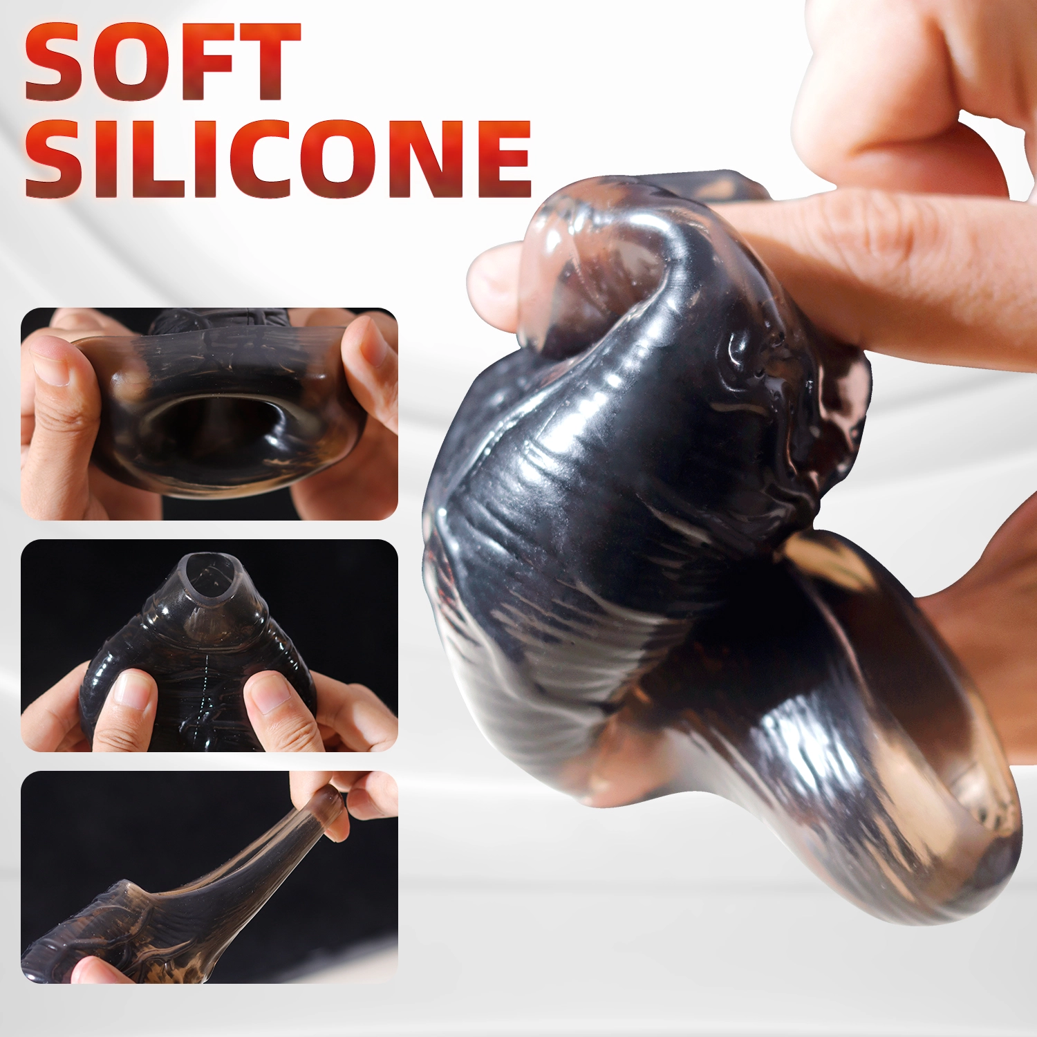 5.62" x 2.55" Transparent Penis Sleeve with Exposed Glans (Thickening)