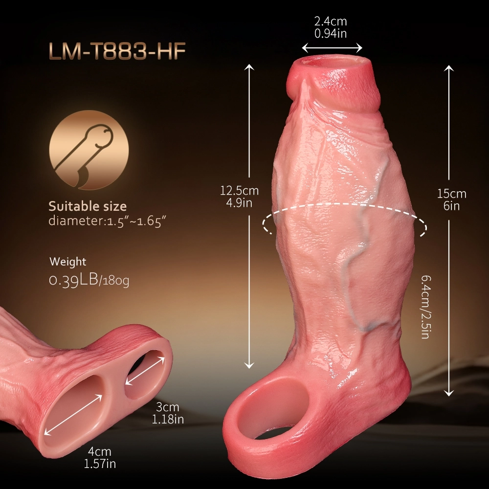 Ari 6 x 1.57 inch Open-Type Realistic Penis Enlargement Sheath