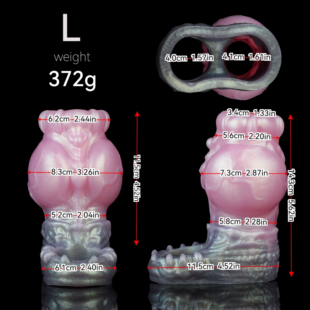 Sqi 5.62 x 2.87-inch Fantasy Canine Penis Enlargement Sleeve (3 Sizes Available)