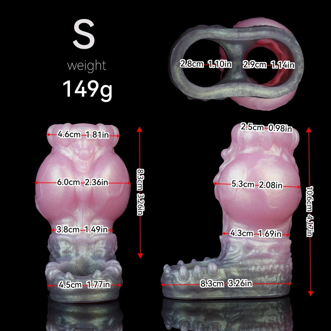 Sqi 5.62 x 2.87-inch Fantasy Canine Penis Enlargement Sleeve (3 Sizes Available)