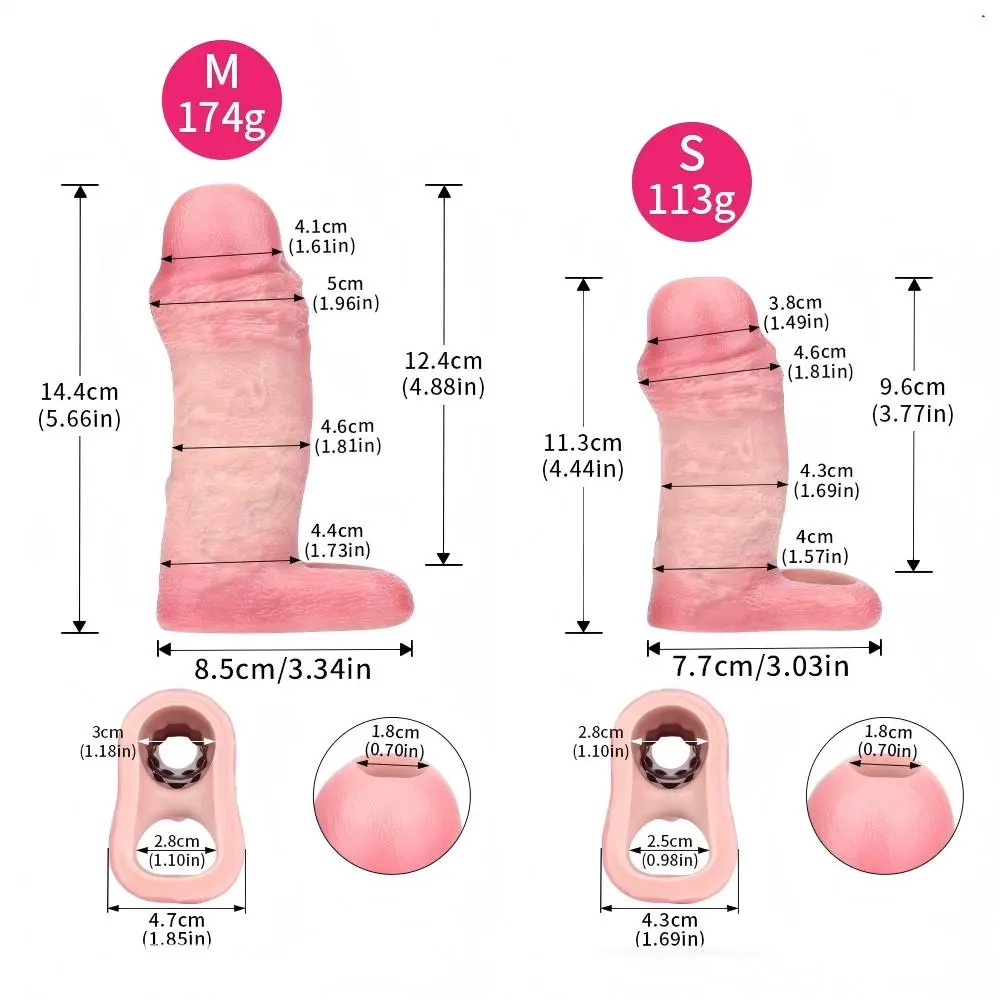 Gna 5.66 x 1.81 Inches – Realistic, Soft, Open-Ended Penis Thickening Sleeve