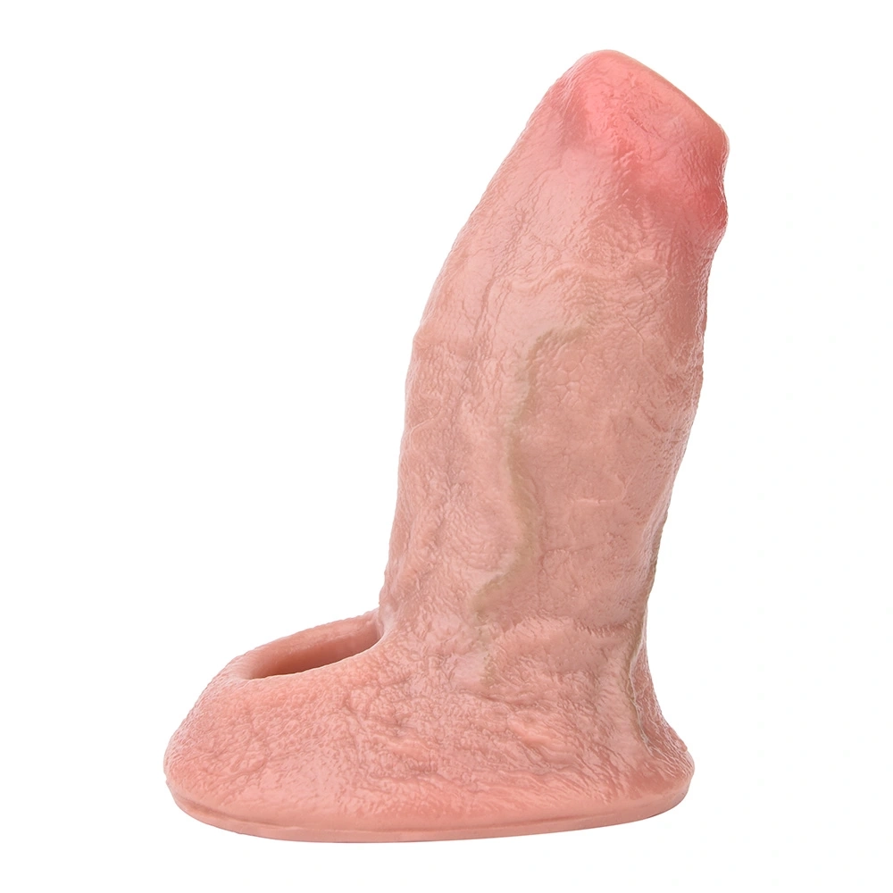 "Old Man" Style (5.15 x 1.81 inches) — Yellow-Skinned, Wrinkled, Open-Ended Penis Sleeve