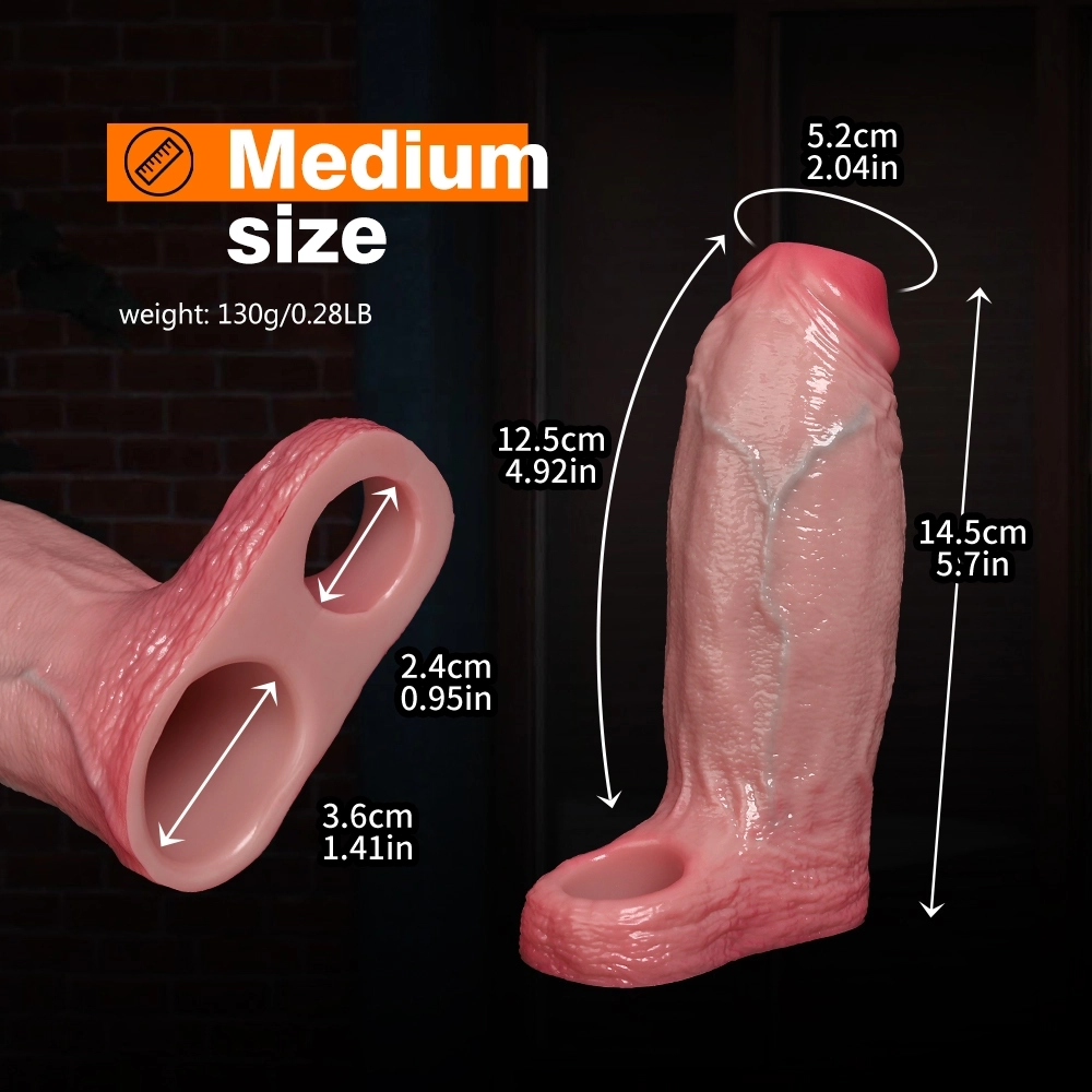 Rick 6.69 x 1.65 in Opening Realistic Penis Circumference Condom