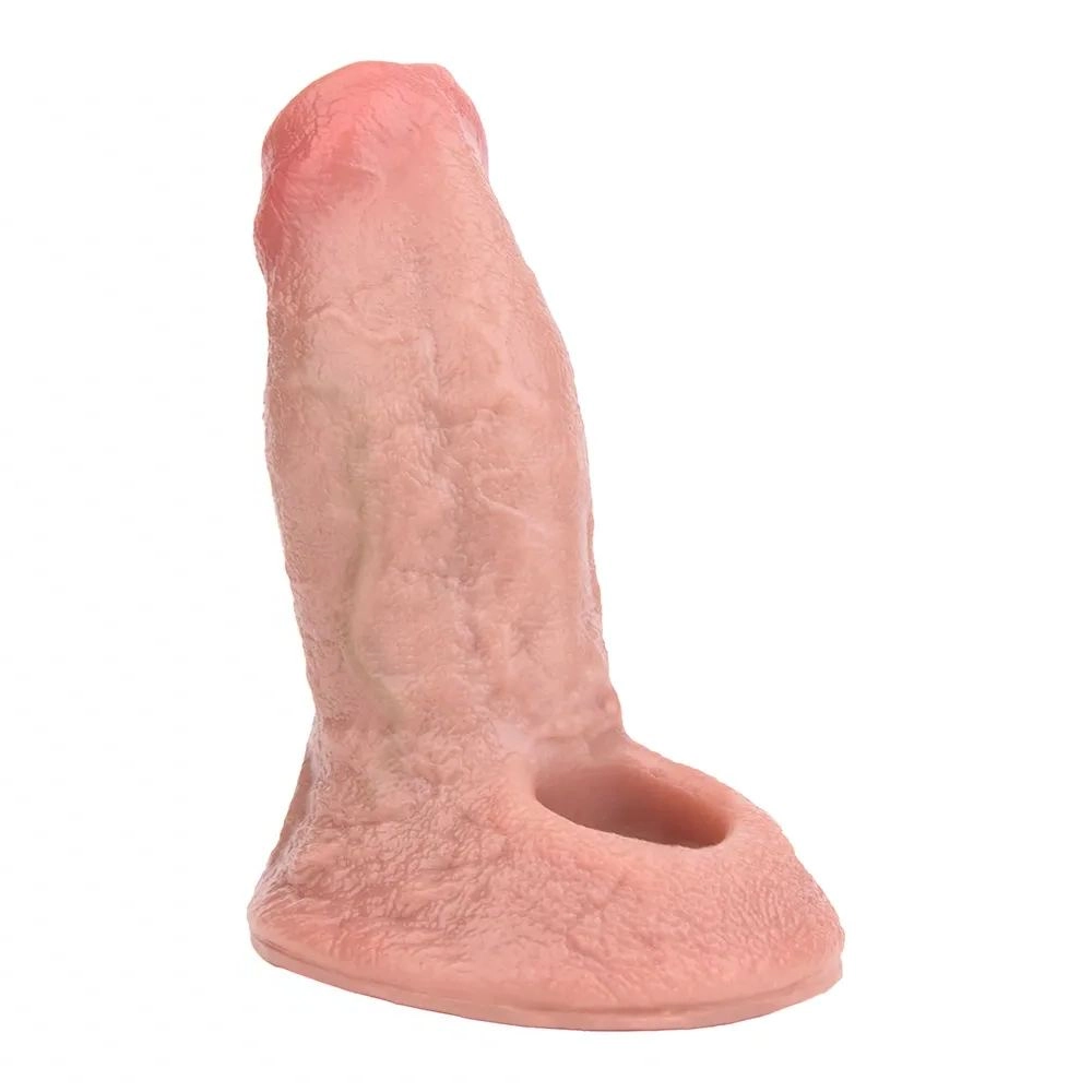 "Old Man" Style (5.15 x 1.81 inches) — Yellow-Skinned, Wrinkled, Open-Ended Penis Sleeve