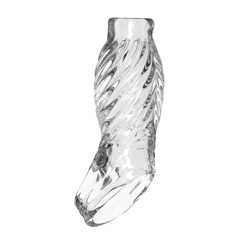 6.12" x 1" Transparent Penis Delay Sleeve with Exposed Tip and Threaded Texture
