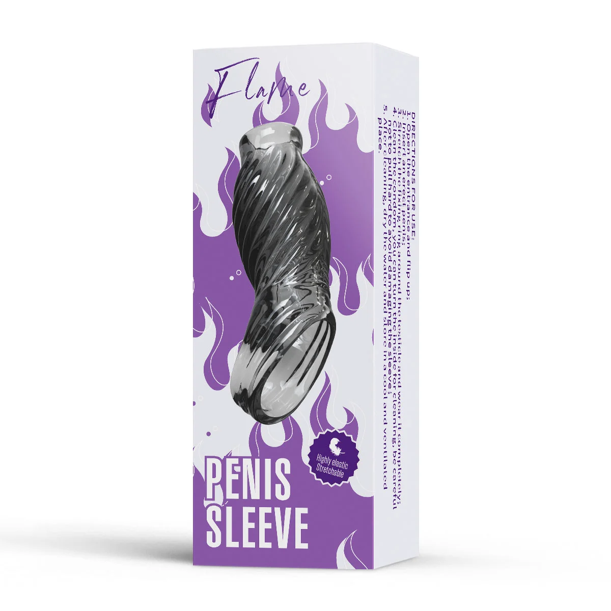 6.12" x 1" Transparent Penis Delay Sleeve with Exposed Tip and Threaded Texture
