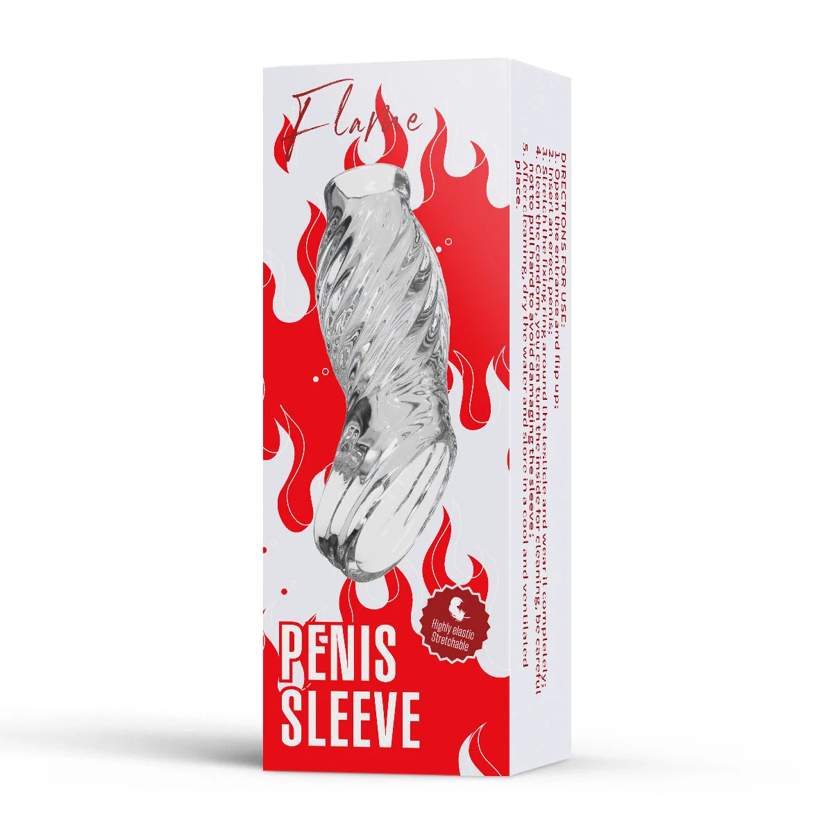 6.12" x 1" Transparent Penis Delay Sleeve with Exposed Tip and Threaded Texture