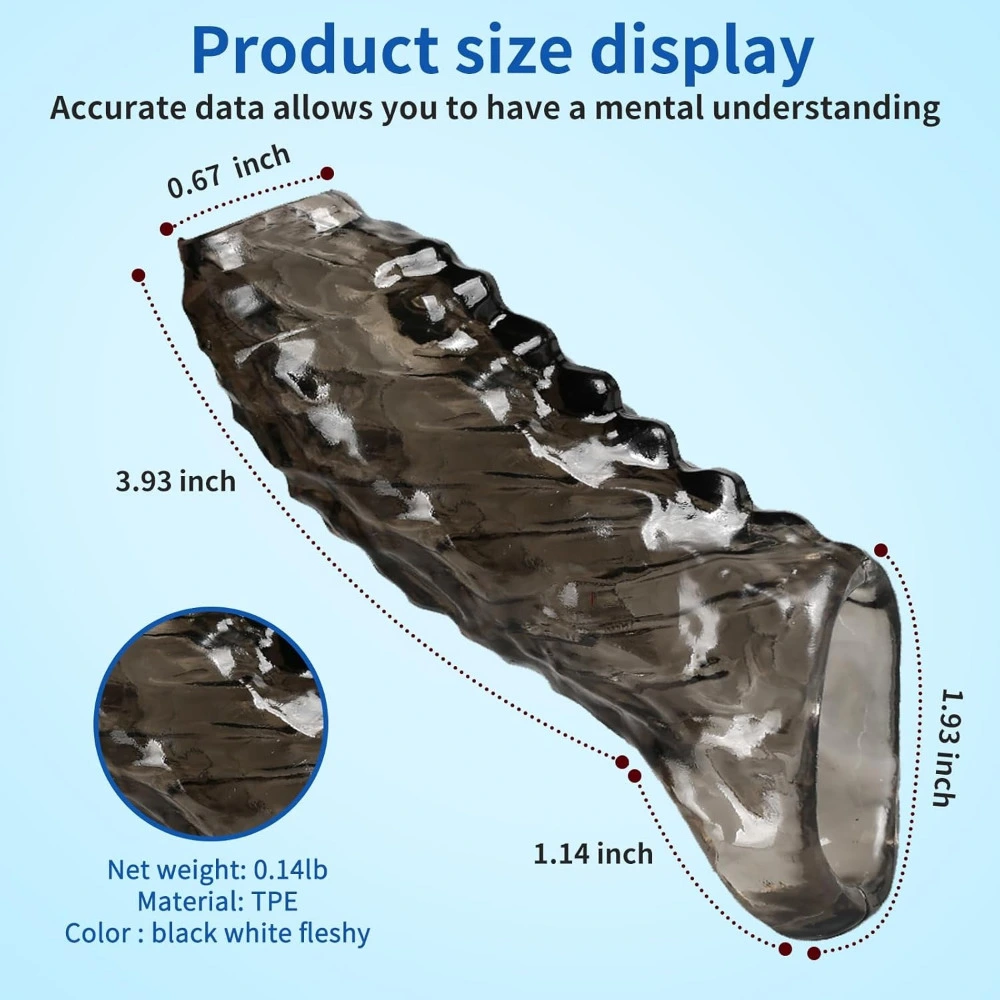 5 x 1.93-inch Soft, Thickening Penis Sleeve with Exposed Glans