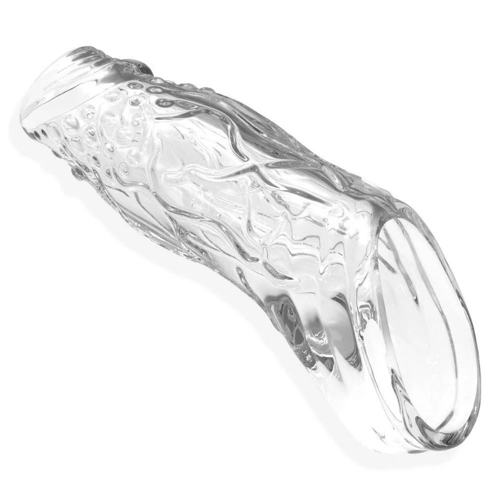 4.53 x 1.18-inch Transparent Cock Sleeve for Glans Thickening and Enlargement